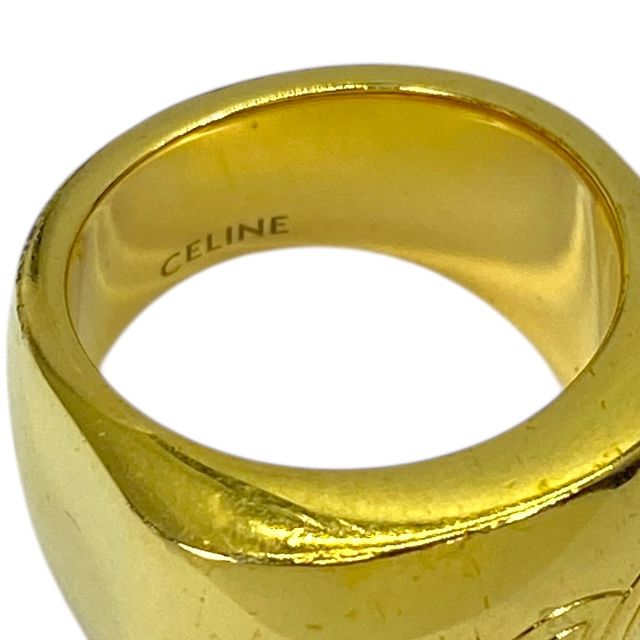 Celine Ulf0252 Triomphe Ring Accessories Jewelry Logo GP Gold Celine (size 54