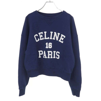 Celine Logo Print Sweatshirt Trainer Navy