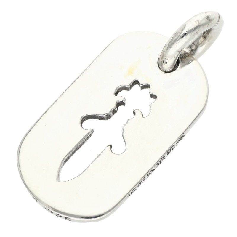 Chrome Hearts D Tag Sml CO Dag Cutout Dagger Dog Small Necklace Top