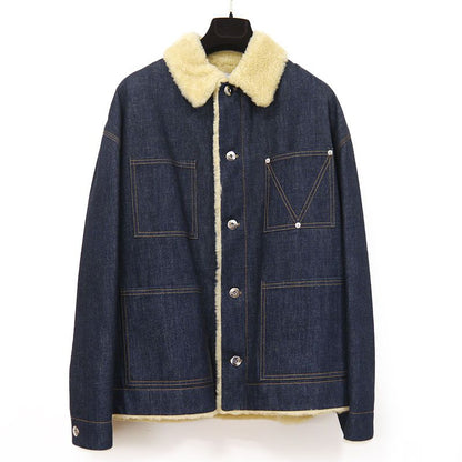 Bottega Veneta Denim Boa Jacket 707946 Size 44