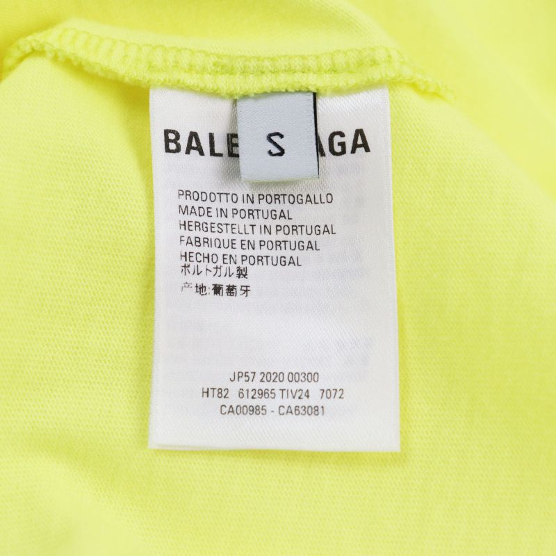 20SS Balenciaga 612965 Crew Tee Printed Crew Neck Short Sleeve T-shirt Cut And