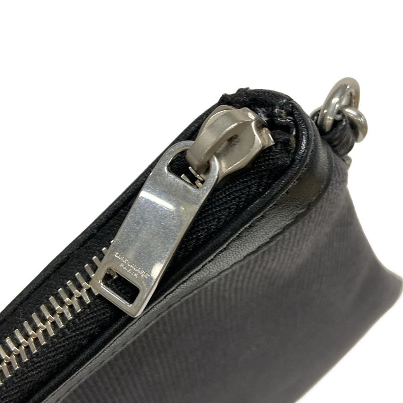 Saint Laurent Paris Clutch Bag Pouch Rive Gauche 581369 Dark Gray And Black