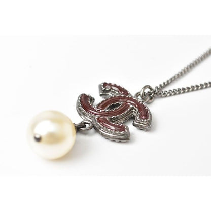 Chanel 2-way Coco Mark Pearl Motif Burgundy Gunmetal — view 5