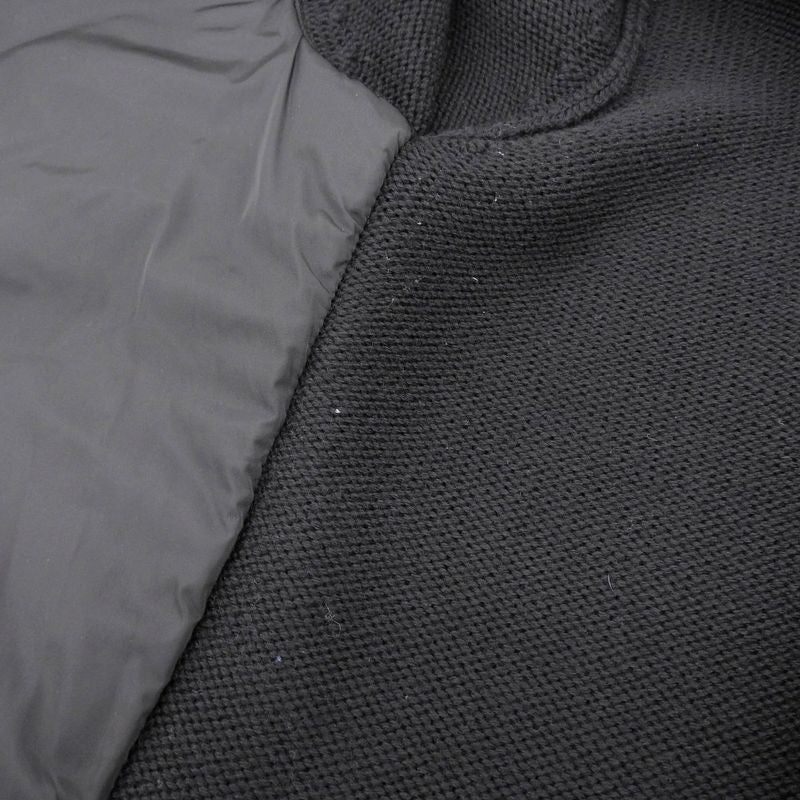 Prada 2018 Umc898 Nylon Quilted 100% Wool High Neck Driver's Knit Sweater 46 M