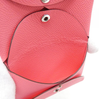 Hermes Calvi Duo Coin Case Rose Azalee — view 3