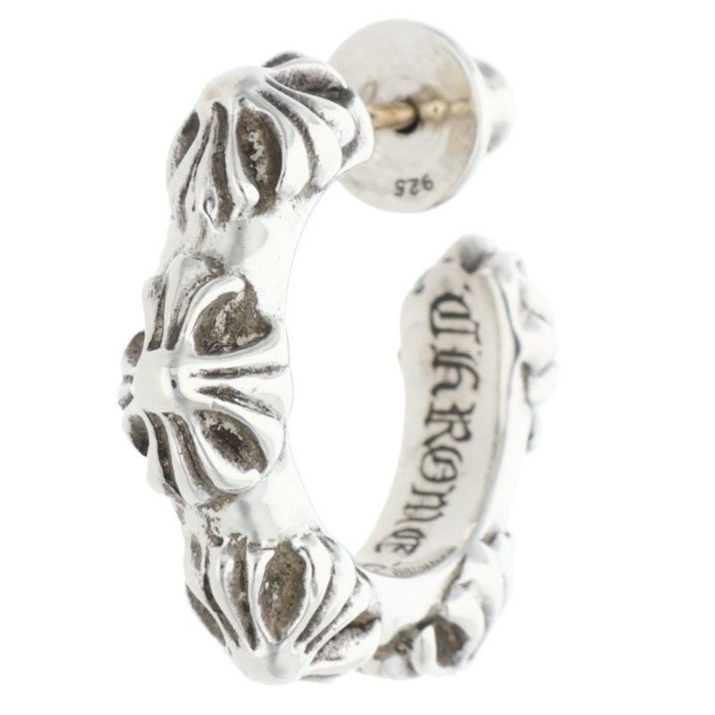 Chrome Hearts Hoop Cross Sml Band Silver Earrings