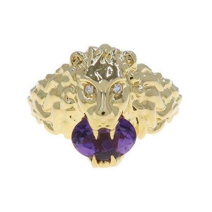 Gucci Lion Head Ring Amethyst