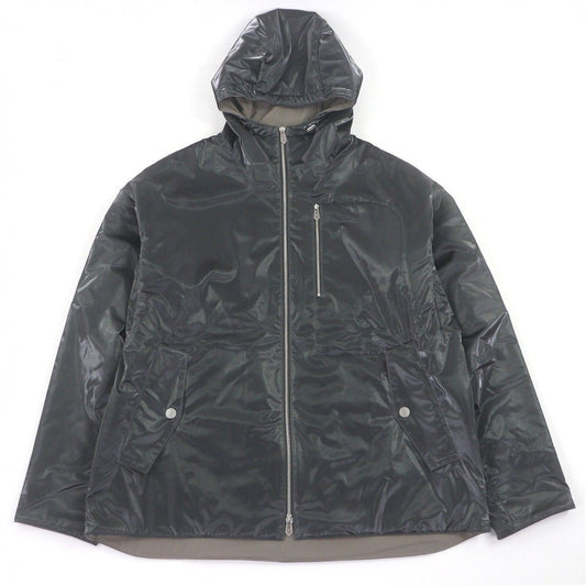 Hermes Series Button Logo Zip Nylon Jacket Hoodie Charcoal Khaki 50