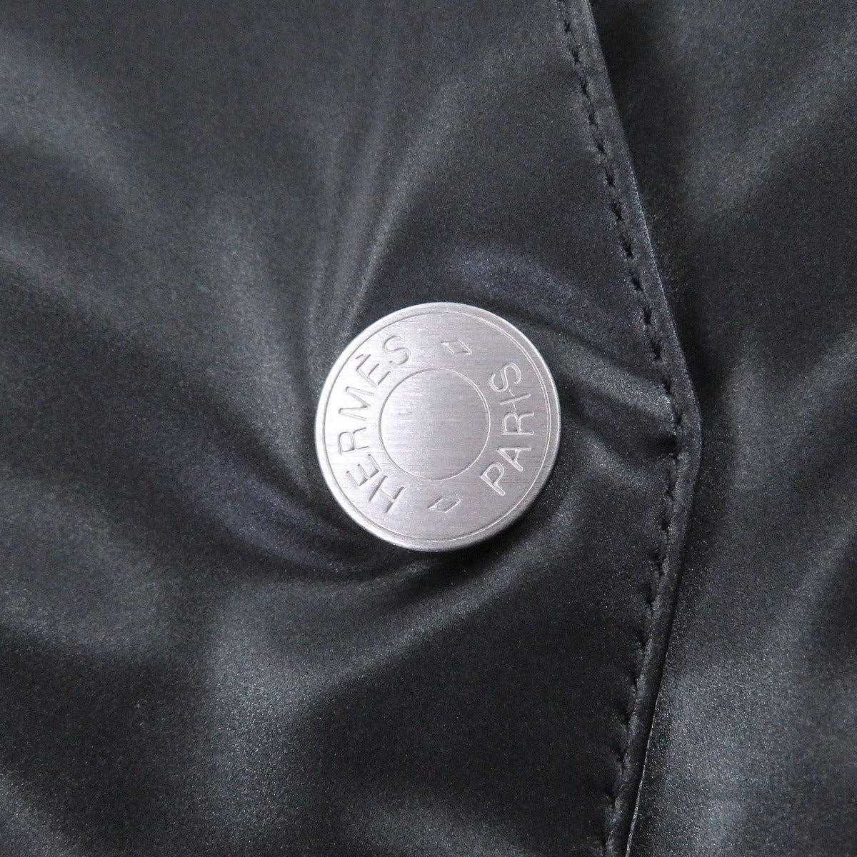 Hermes Series Button Logo Zip Nylon Jacket Hoodie Charcoal Khaki 50 — view 6