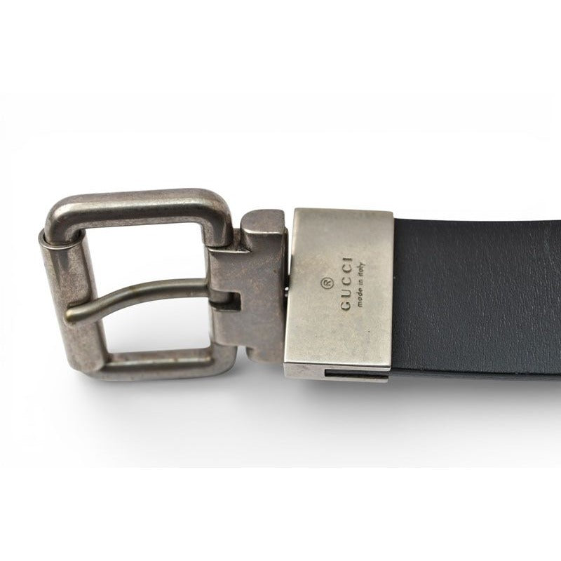 Gucci Belt Reversible 85 Leather Sherry Line Black Green Red — view 12
