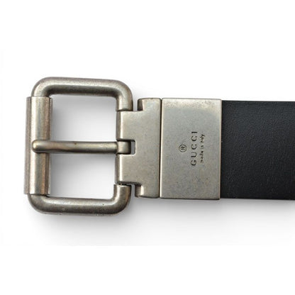 Gucci Belt Reversible 85 Leather Sherry Line Black Green Red — view 9