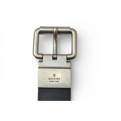 Gucci Belt Reversible 85 Leather Sherry Line Black Green Red — view 10