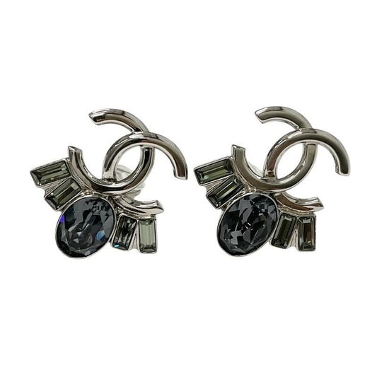 Chanel Earrings Silver Coco Mark Bijou