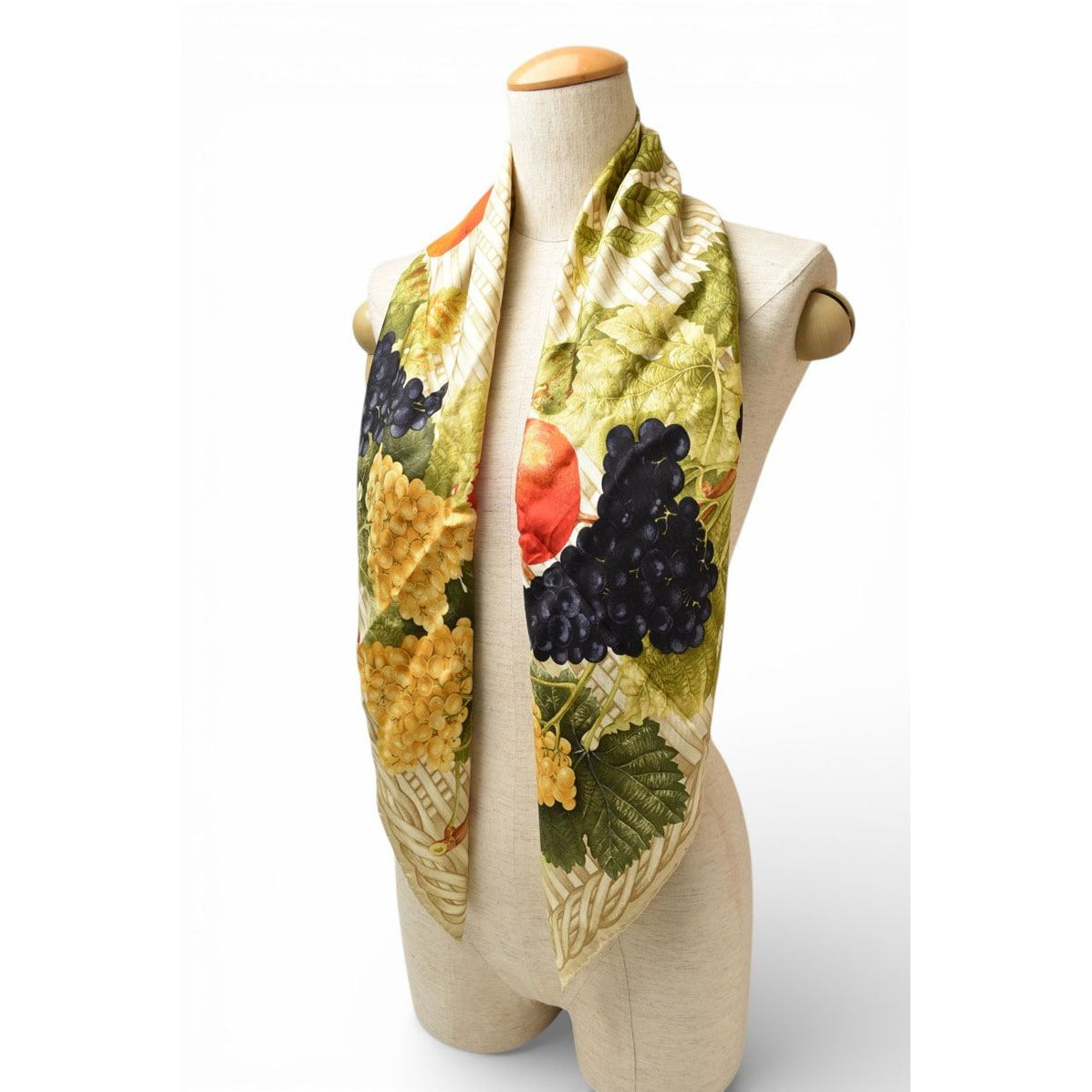 Gucci Scarf Vintage Large Fruit Pattern Beige Multi — view 3