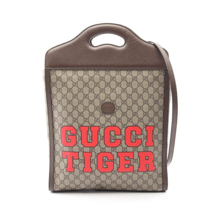 Gucci Tote Bag GG Supreme Beige Leather