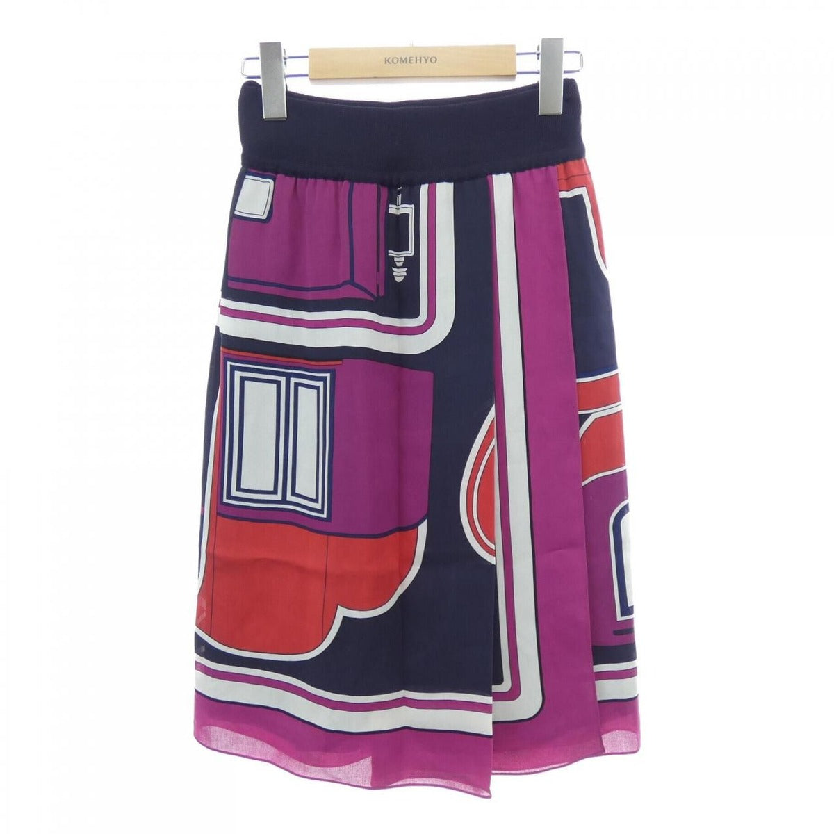 Hermes Skirt Silk Navy