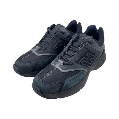 Fendi Sneakers 7 E1555 6 Size FF Logo Rubber Mesh Black
