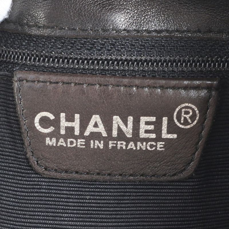 Chanel Chocobar Lambskin Leather Shoulder Bag Shoulder One Shoulder Tote Black