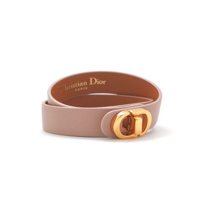 Christian Dior 30 Montaigne Bracelet Double CD Logo Leather Pink