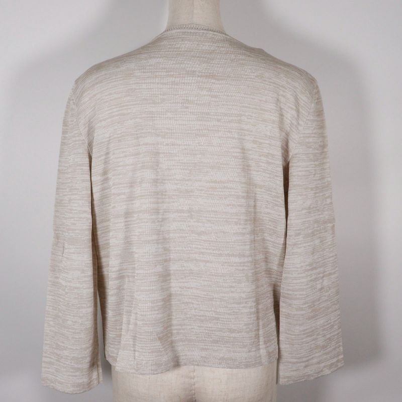 Chanel Logo Plate P12872v00569 Cotton Beige Women's Cardigan