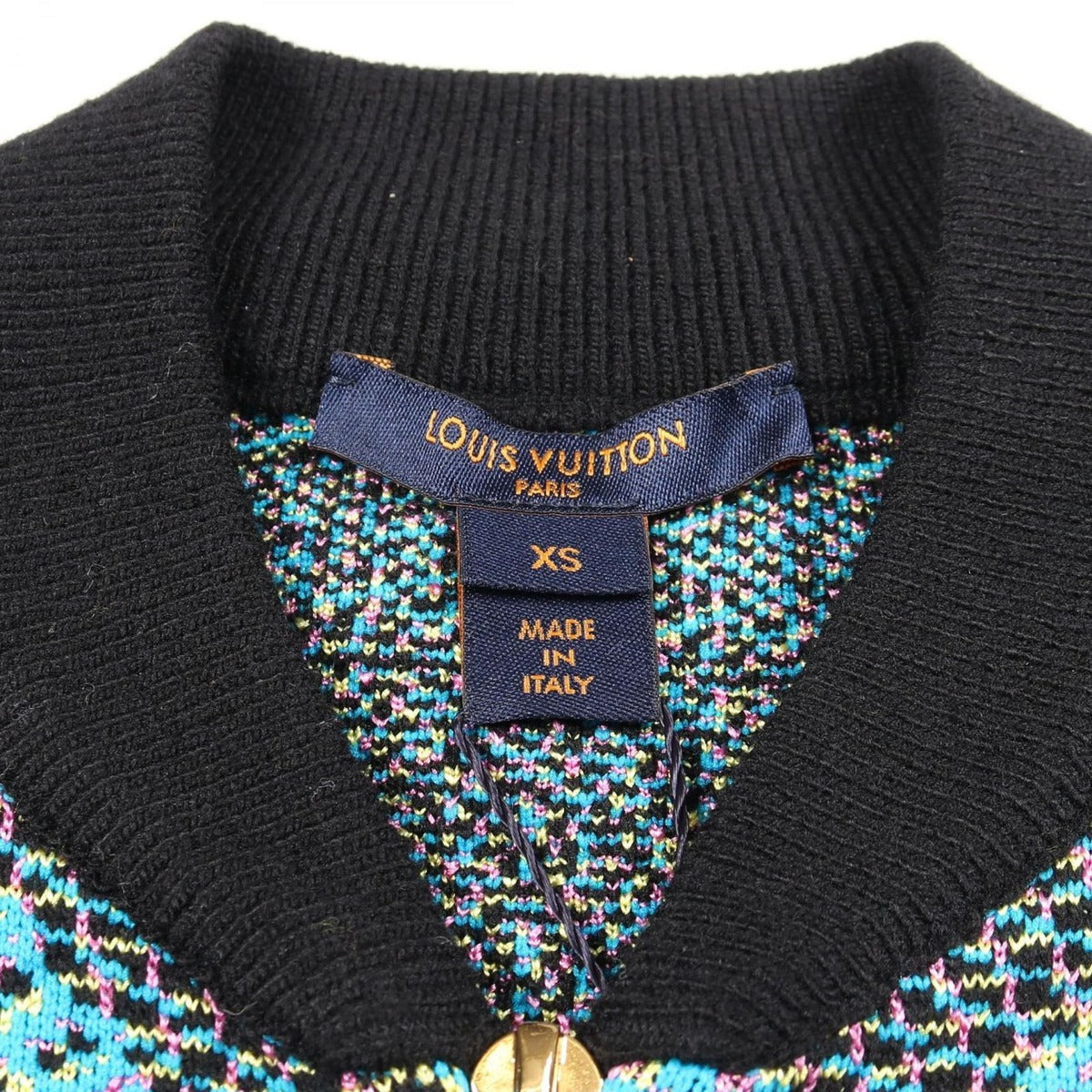 Louis Vuitton Monogram Zip Wool Nylon Jacket Black Blue. Multicolor — view 3