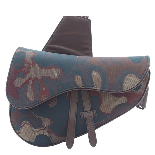 Dior Saddle Bag Brown Camouflage Leather Jacquard Peter Doig Collaboration