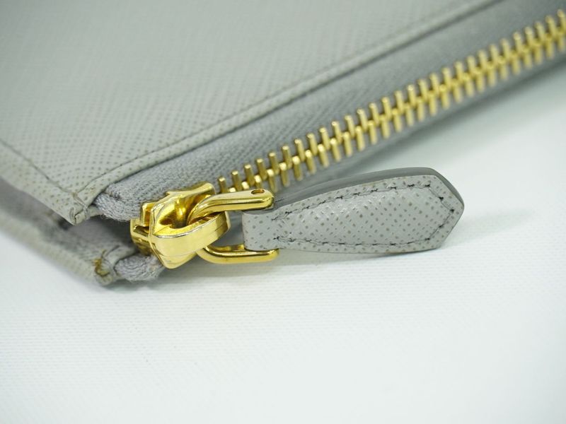Authentic Prada Saffiano Metal Leather L-shape Zipper Long Wallet Long Wallet