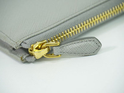 Authentic Prada Saffiano Metal Leather L-shape Zipper Long Wallet Long Wallet