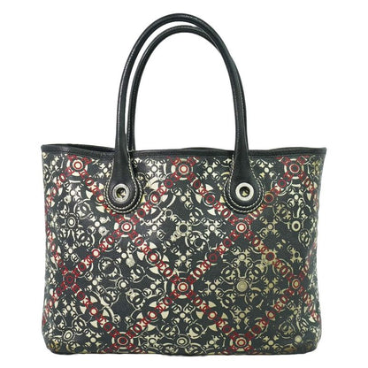 Authentic Chanel Coco Mark Tote Handbag PVC Leather Black Coco Mark Bag