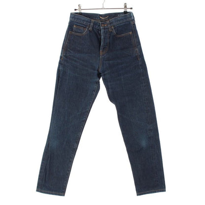 Saint Laurent 20 Years Button Fly Tapered Denim Pants Jeans 644024 Indigo Blue