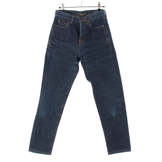 Saint Laurent 20 Years Button Fly Tapered Denim Pants Jeans 644024 Indigo Blue