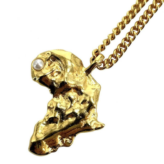 Chanel Necklace Ladies Africa Continent Pendant Accessories With Adjuster Coco