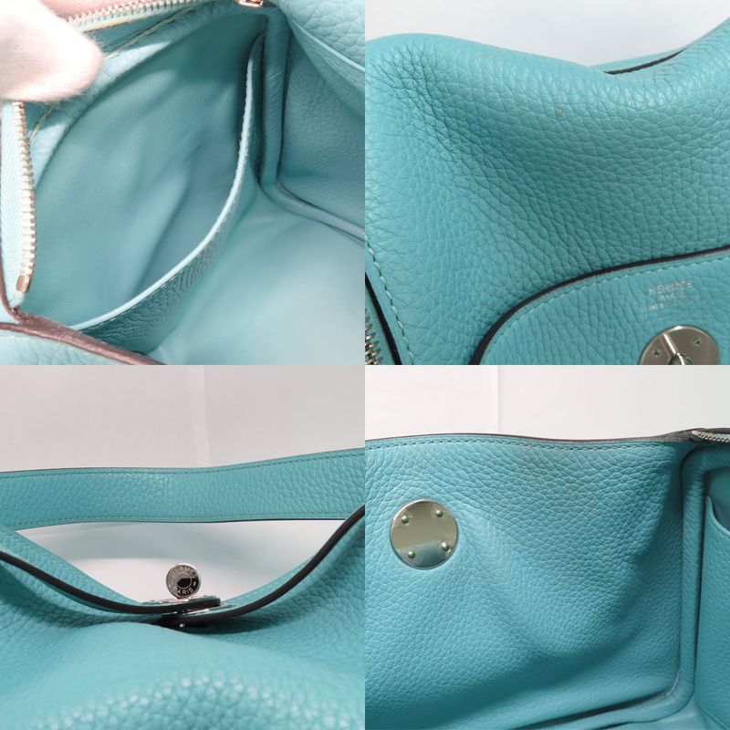 Hermes Lindy 26 Blue Heart Taurillon Clemence Handbag Shoulder - T