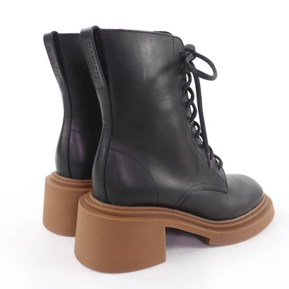 Loewe Log Lace Up Leather Boots Short Black 37 — view 3