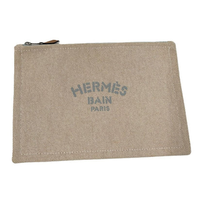Hermes New Yachting PM Pouch Canvas Beige