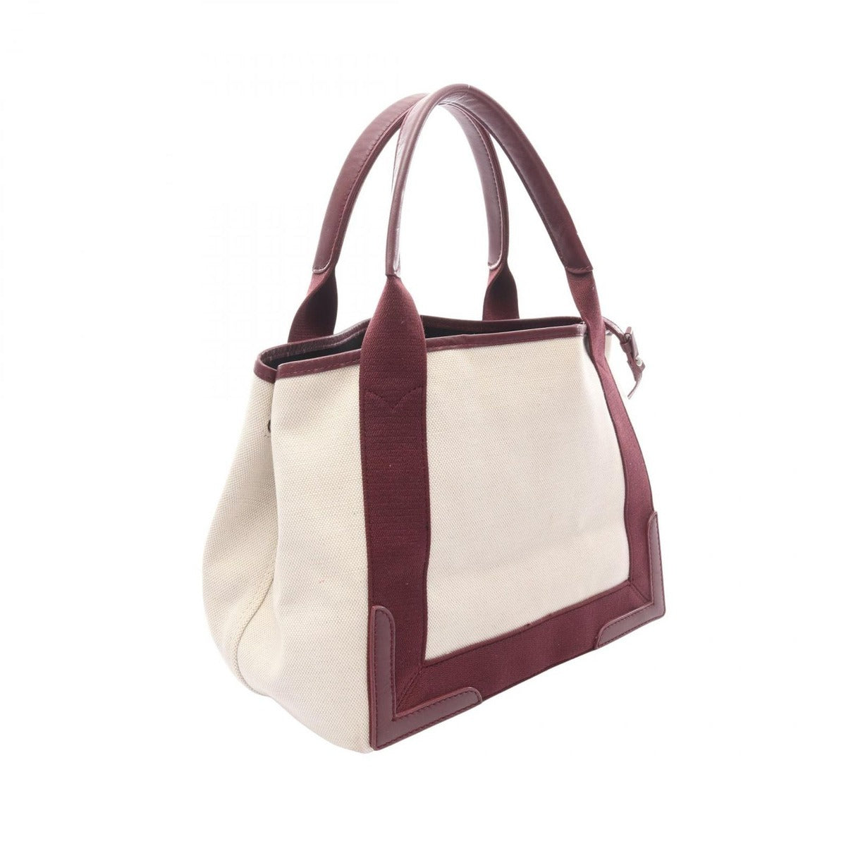Balenciaga Tote Navy Cabas Natural Bold Canvas Leather Caba S — view 2