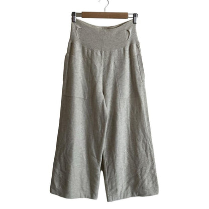 Hermes Pants 36 S Beige Gray Cropped Cashmere Blend Knit Waist Togo Sweater