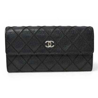 Chanel Wallet Bifold Wild Stitch Black