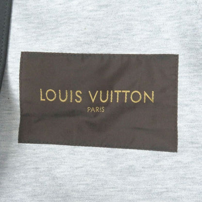 Louis Vuitton Sheepskin Fly Front Suede Leather Stencil Collar Coat Gray 46