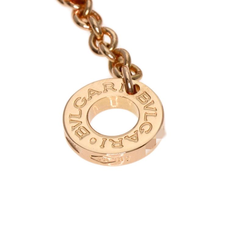 Bvlgari Bulgari Open Work Diamond Shell Necklace 18K Pink Gold Ladies