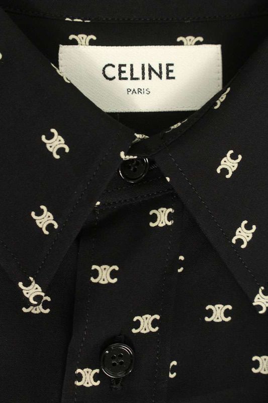 Celine 2c813387z Triomphe All Over Long Sleeve Shirt Men's 41
