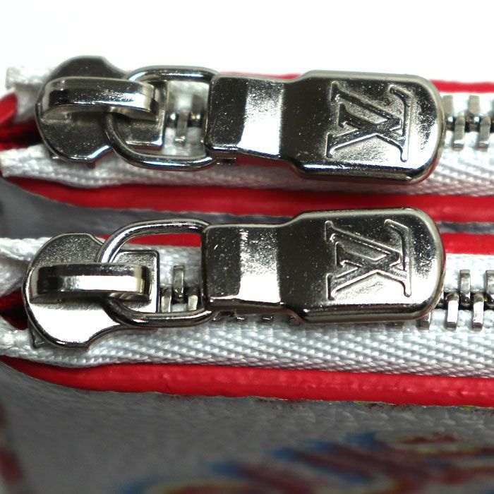 Louis Vuitton Double Zip Card Holder Coin Case Damier Spray Multicolor M81430