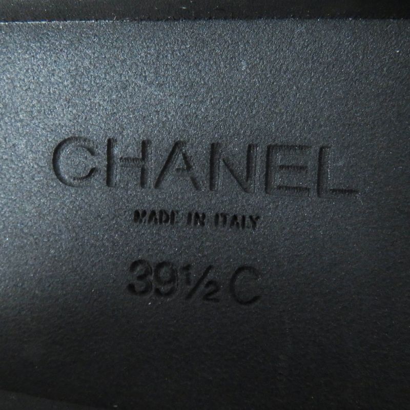 CHANEL 23A G45074 Matelasse Coco Mark Leather Loafers Black Gold Hardware 39.5