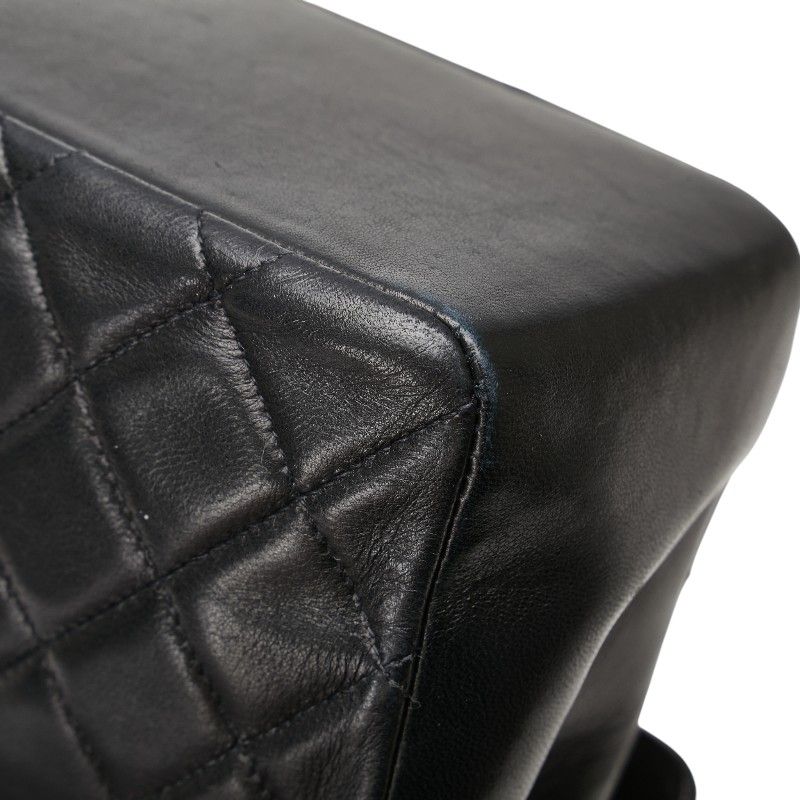 Chanel Matelasse Coco Mark Handbag Top Handle Black Lambskin Women Chanel