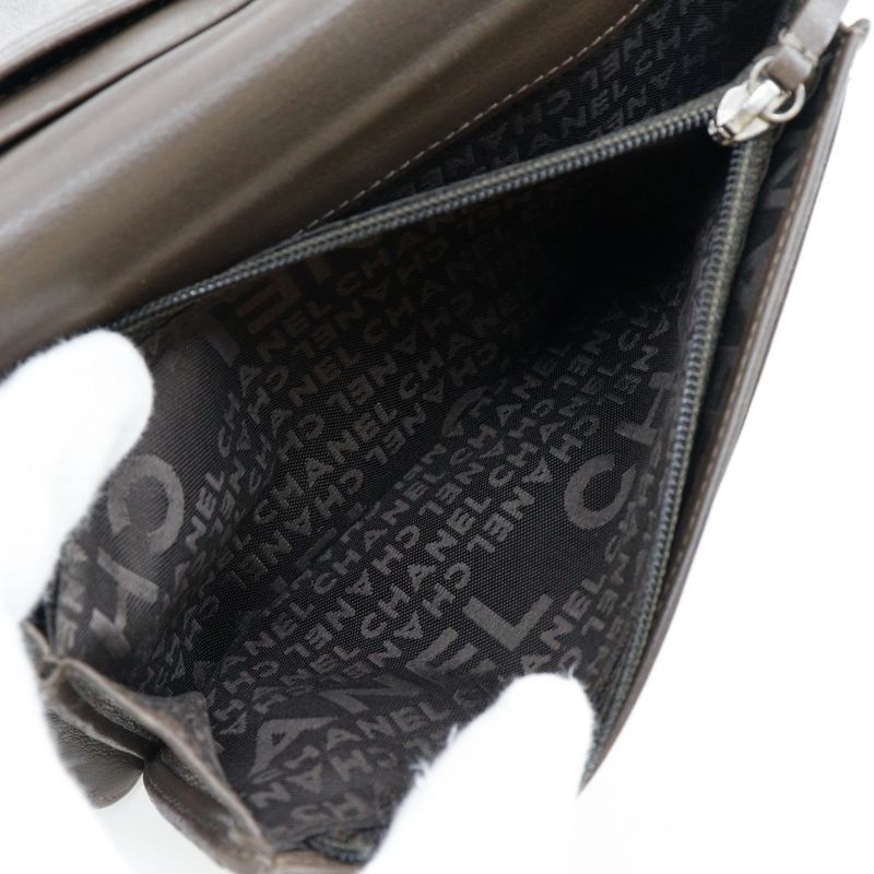 Chanel Coco Mark Enamel Bronze Women's Long Wallet