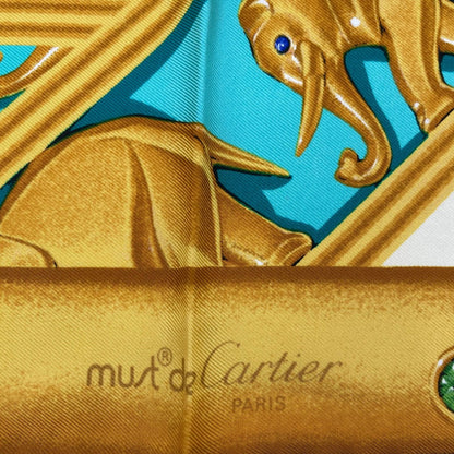 Cartier Scarf Silk Maharaja Elephant Blue — view 7