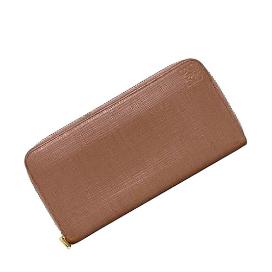 Loewe Round Zipper Long Wallet Pink Linen