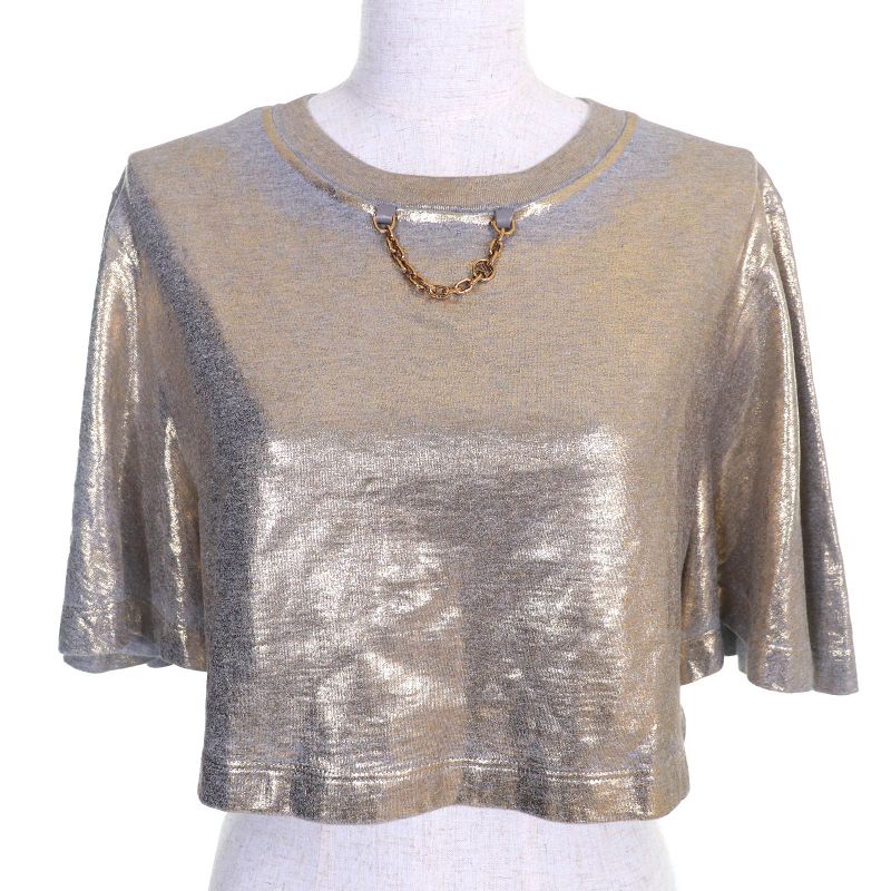 Louis Vuitton 23SS 100% Cotton LV Logo Chain Lame Crew Neck Short Sleeve