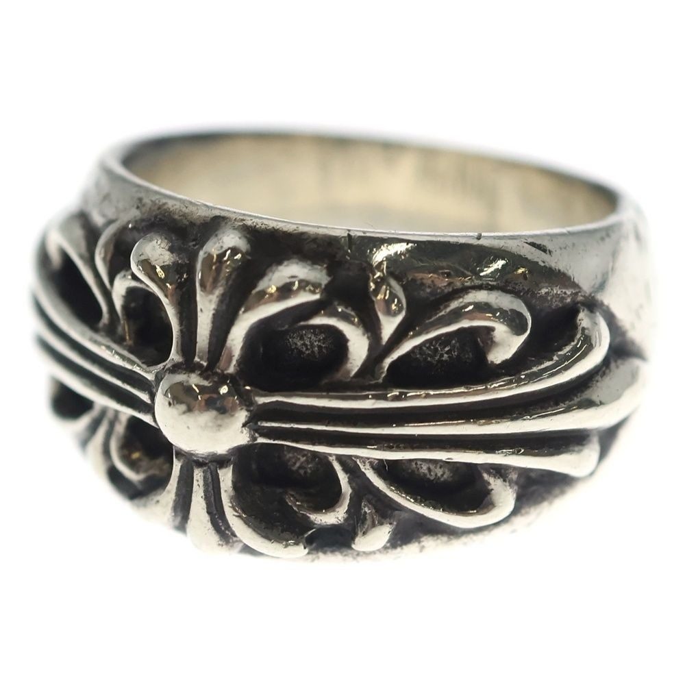 Chrome Hearts Flrl Crs Floral Cross Ring Silver