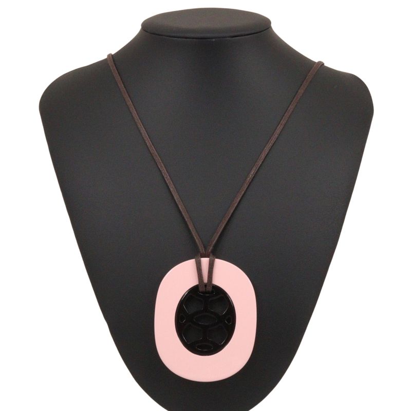 Hermes Lift GM Buffalo Horn Pink/brown Ladies 16g Necklace